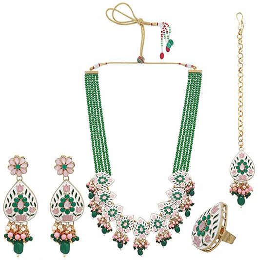 Multi-colour Minakari necklace