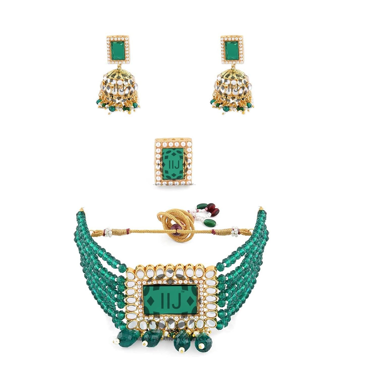 Chokar and necklace set with earing