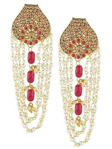 Drop Jhalar Red earrings