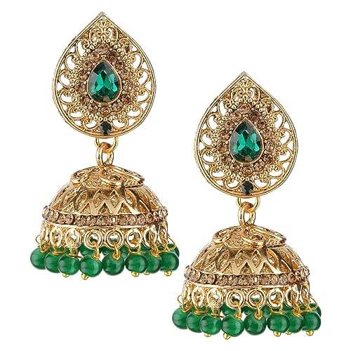 Gold Plated Traditional green jhumki