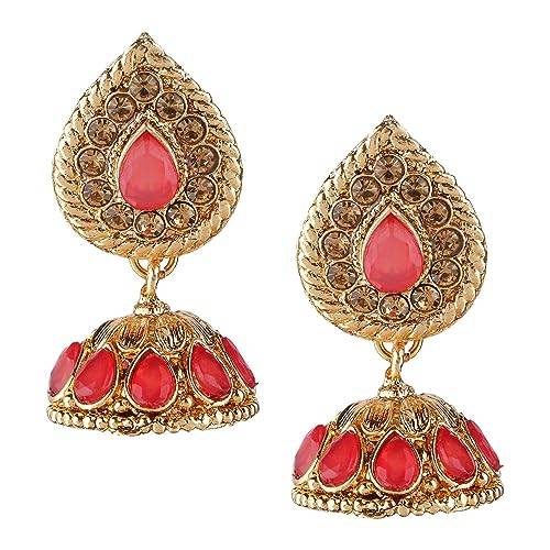 Rose Gold Plated red earrings