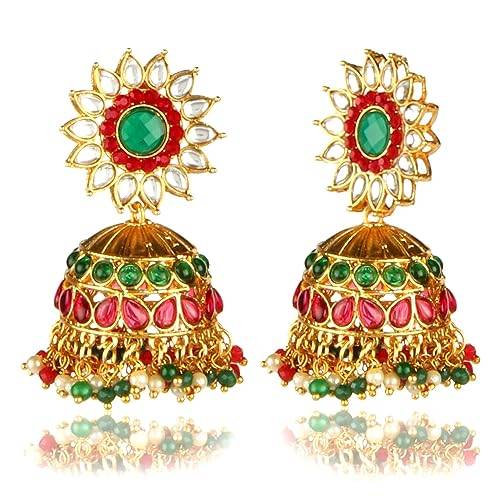 traditional ruby green colour set with white motis
