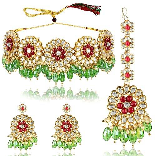 Ruby Green Necklace Set