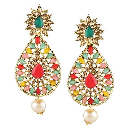Gold Plated Multi colour earrings