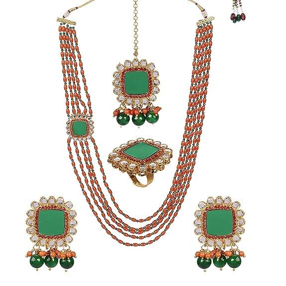 Necklace sets with earings and tika