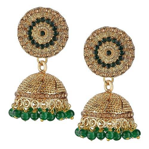 Gold Plated Traditional green jhumki