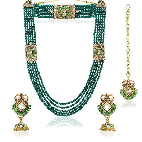 Long Layered green Necklace