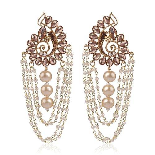 Gold Plated Drop Earrings in LCT colour