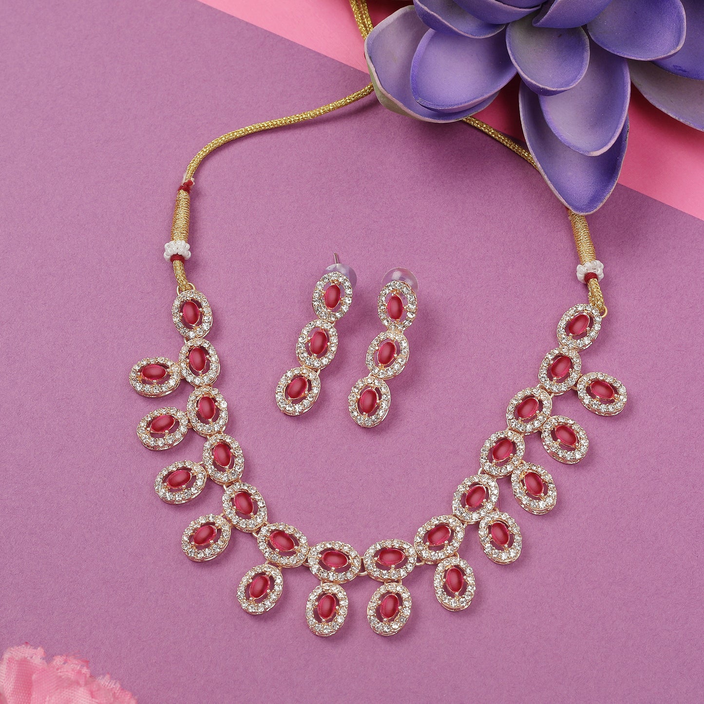 Fine Double Layered Ruby Stone Necklace