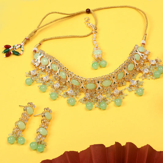 Green Beads Choker Set