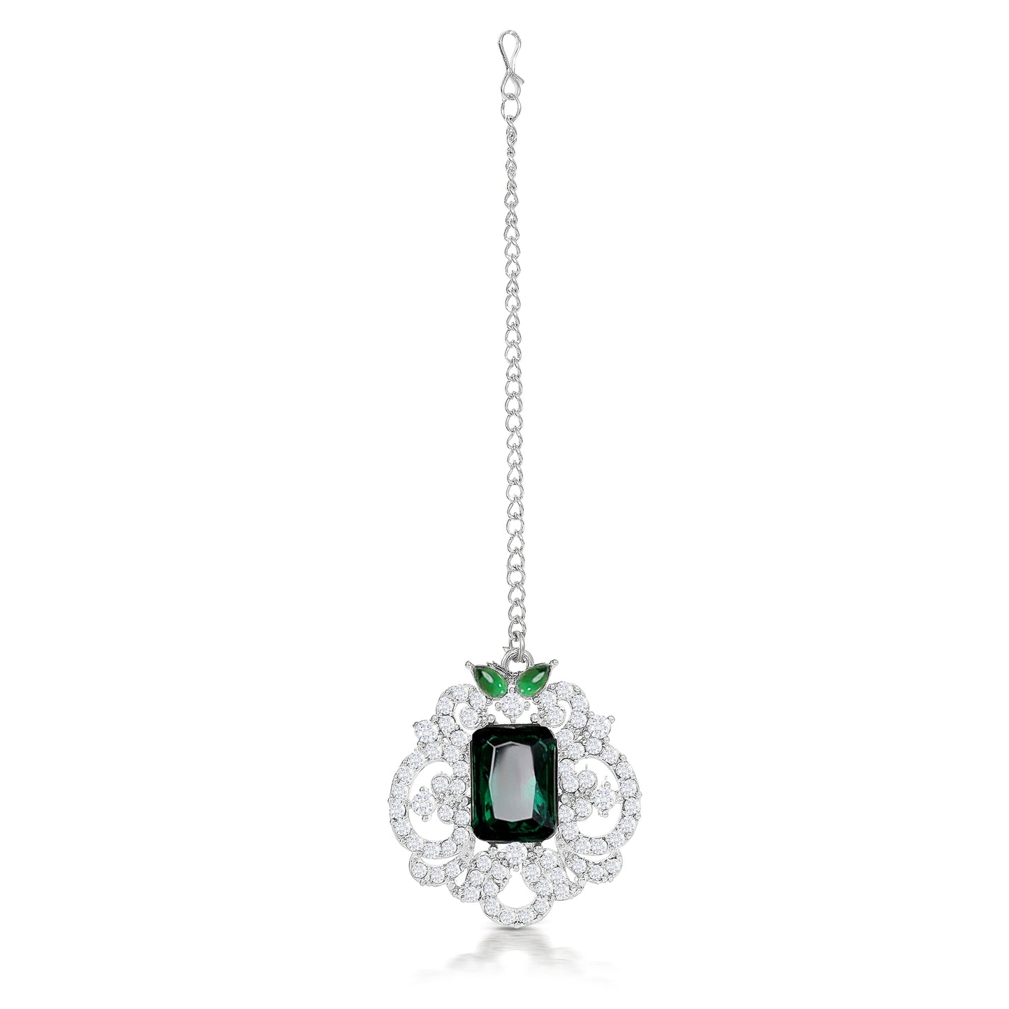 Nita Ambani Style Rich Necklace with Green Emerald Stone