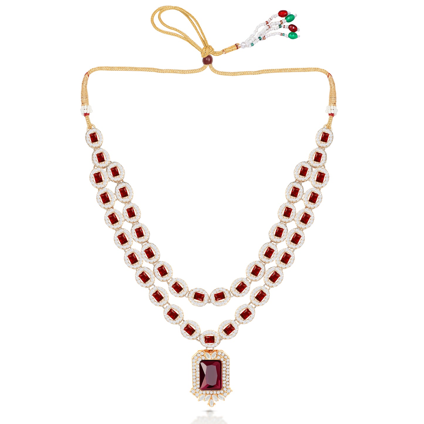 Nita Ambani Styled Wine Color Necklace