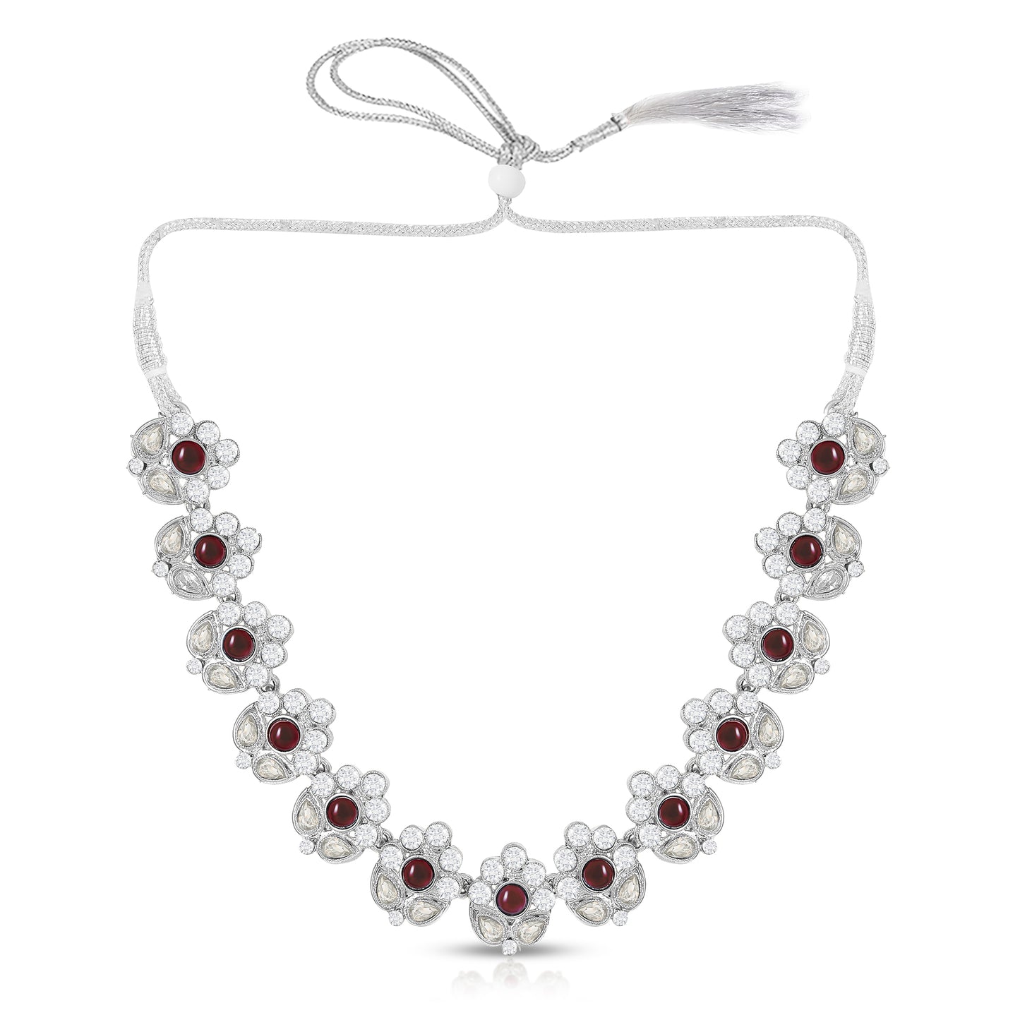 Elegant Wine Silver Necklace