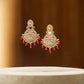Gold Plated Earrings with Red beads