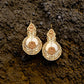 Gold Plated Earring with White Bandhai Work