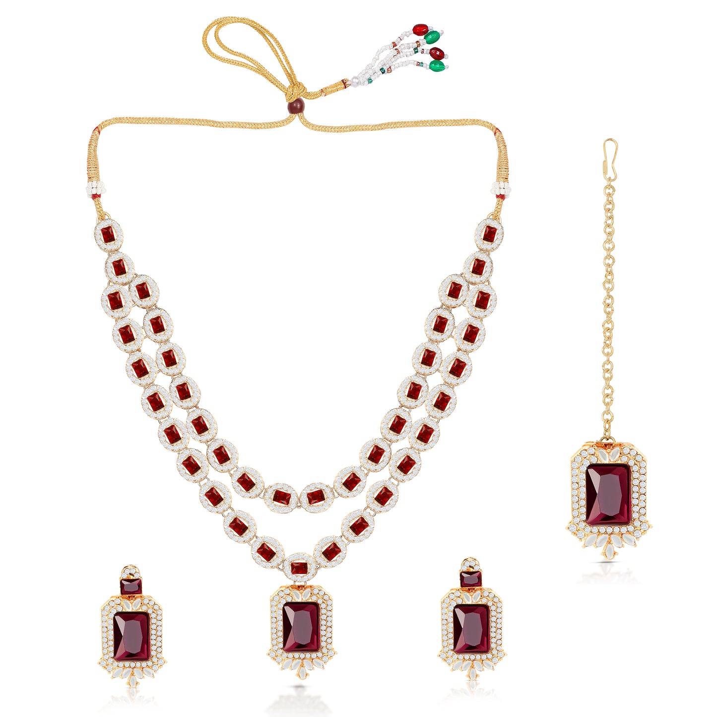 Nita Ambani Styled Wine Color Necklace