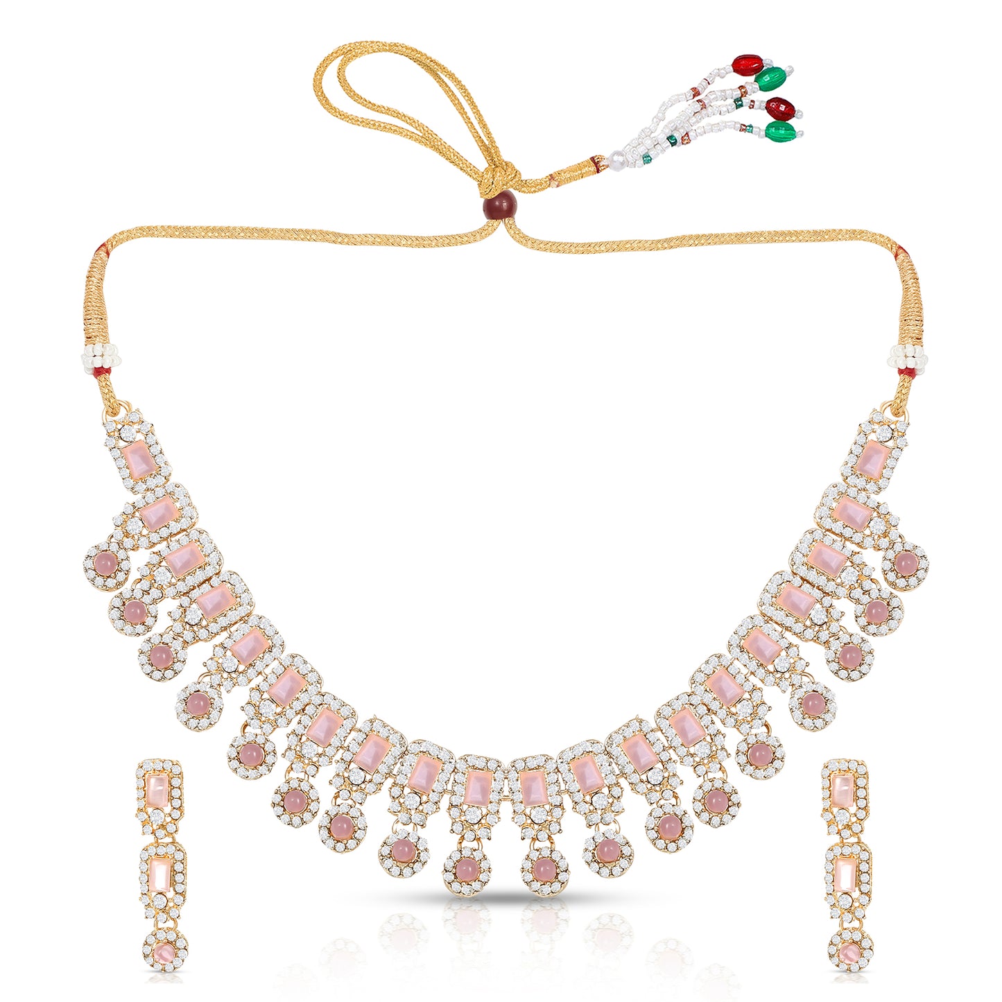 Precious Pink American Diamond Necklace