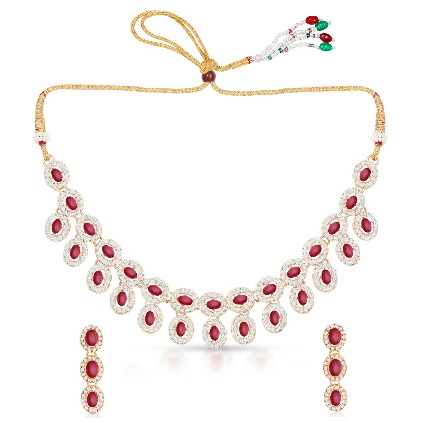 Fine Double Layered Ruby Stone Necklace