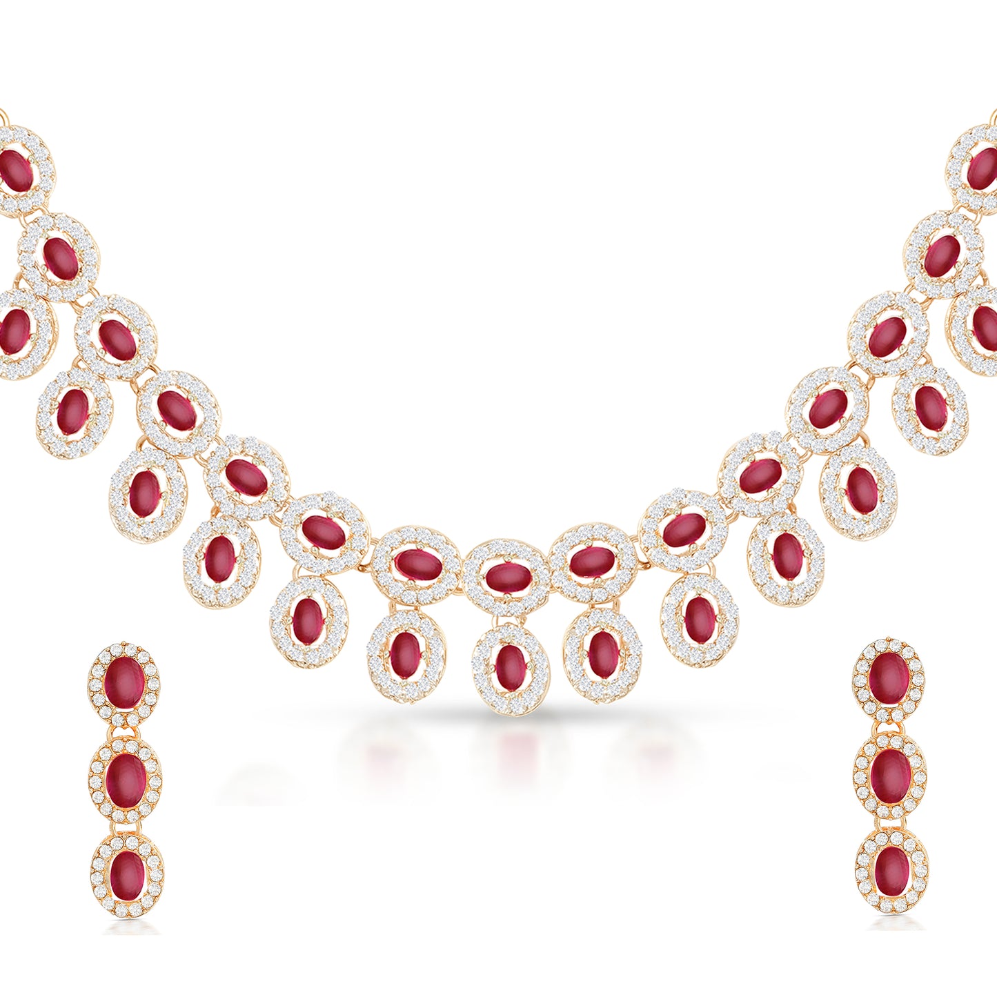 Fine Double Layered Ruby Stone Necklace