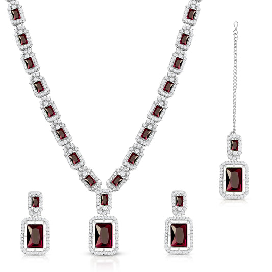 Nita Ambani Styled Wine Color Necklace