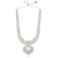 Silver Plated Long Necklace with white pearls