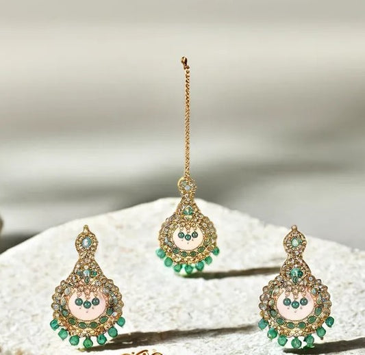 Earrings Maang Tika Jewellery Set