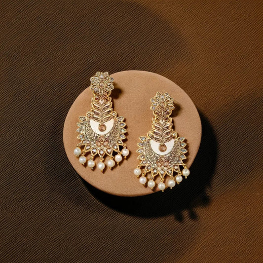 Gold Plated LCT Earring with LCT moti fitting