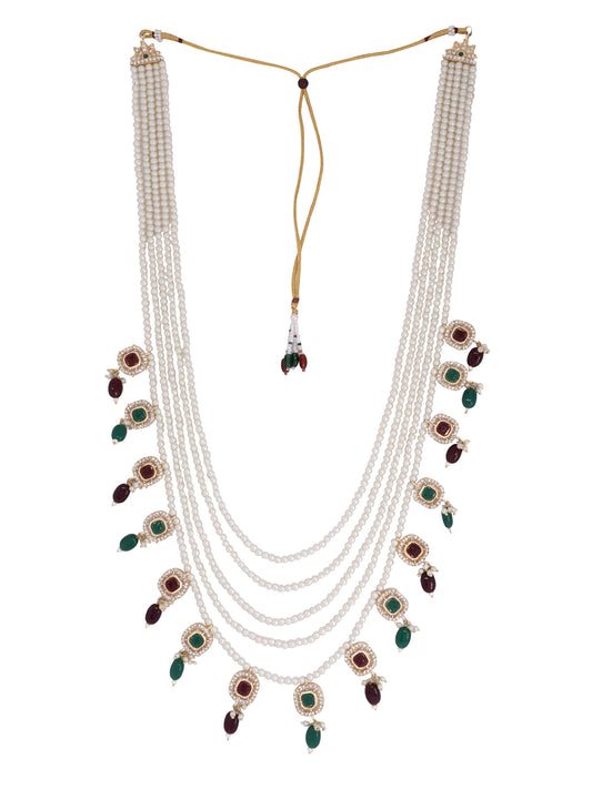 Long Layered Pearl Necklace