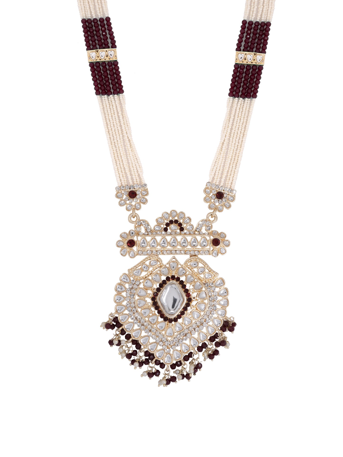 Pearl Maroon Long Necklace
