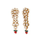 Long Layered dabbi kundan Necklace with drop earrings