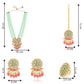 Long Layered Necklace Set in Mint Green and Gajari Colour with Boutique Pendant
