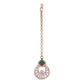 Rose Gold Plated Necklace with Green Stones
