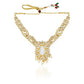 Gold Plated Long Necklace with White Pearls