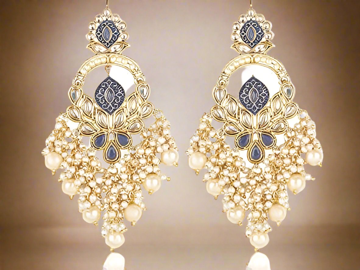 Gold Plated Minakari Montana Gucha Earring