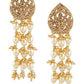 Studs Earrings with Classic Brass Chain and LCT beads