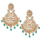 Gold Plated Earrings with Green beads