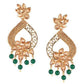 Gold Plated Earrings with Green beads