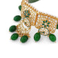 Green Bridal rajwadi concept kundan set with glass fittings