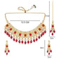 Gold Plated Necklace with Ruby Stones
