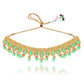 Gold Plated Choker Set in Mint Green Colour