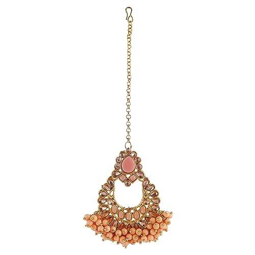 High Gold Plated Peach Guccha Necklace Set