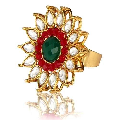 traditional ruby green colour set with white motis