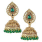 Gold Plated Traditional green jhumki