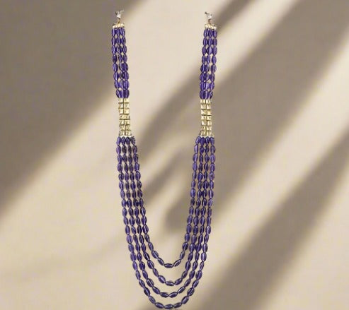 Long Layered Purple Necklace