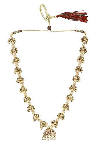one of its kind jhumki ethic gold plated long necklace with jhumkis