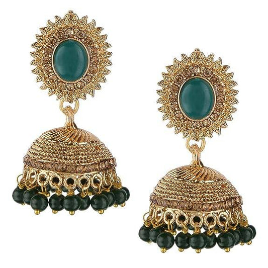 Rose Gold plated Green earrings