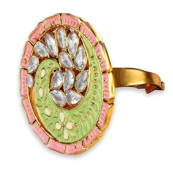 attractive pista pink earring with glass stone