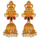 high 18 carat gold plated earring with attrative white tumbles temple jewellery