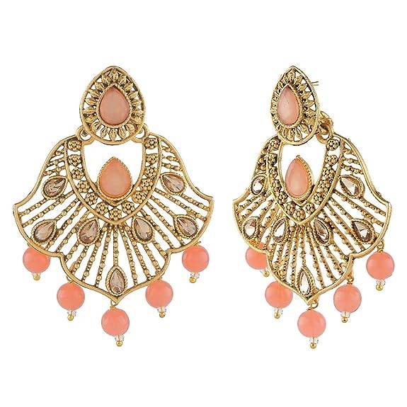 Peach Gold Plated Earrings