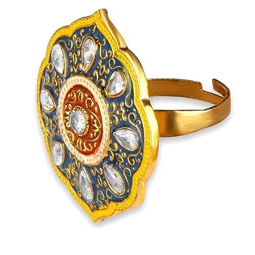 ring with rich minakari work